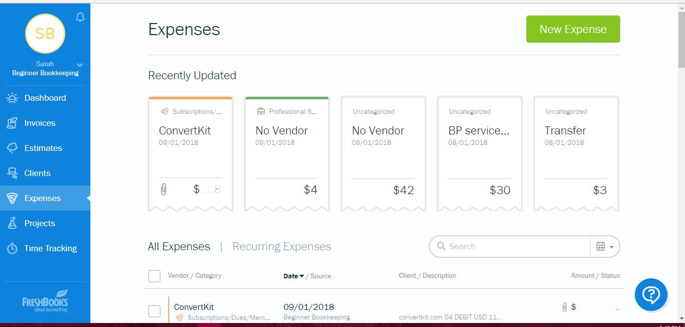 11 Real Estate Accounting Software Reviewed For October 2024   FreshBooks Expenses Screenshot 