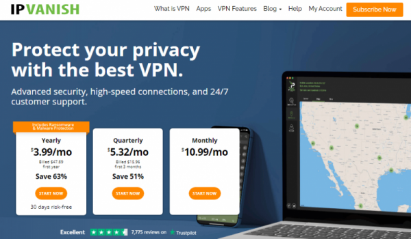 IPVanish best Canada VPN for unlimited device protection