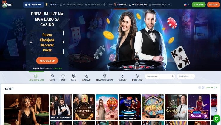 20Bet Live Casino Online Philippines 