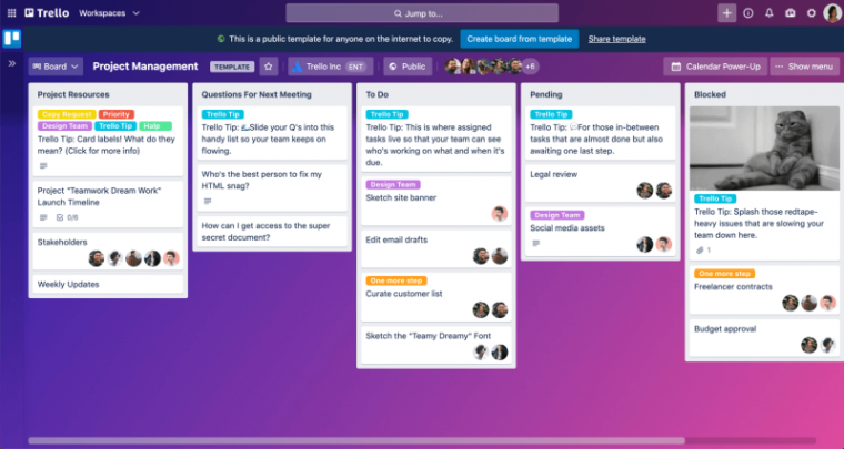 Trello is one of the best Kanban collaboration tools for project management