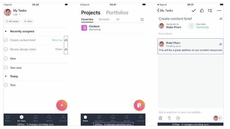 asana mobile app