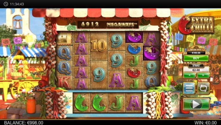 The Megaways function of the Extra Chilli online slot