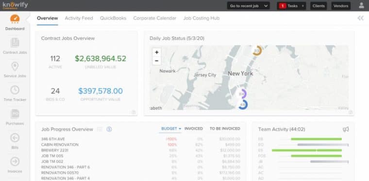 Knowify is one of the most reliable cloud-based accounting tools for construction companies and contractors