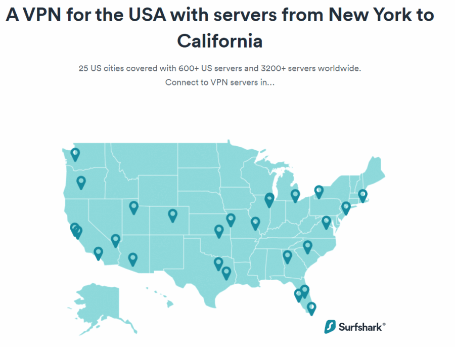 Surfshark VPN US servers