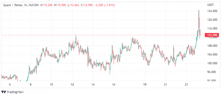 Quant makes an 8.8% gain in 24 hours