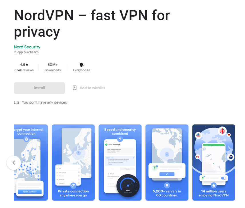 NordVPN Google Play Store