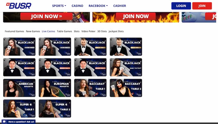 BUSR Casino Live Dealer Blackjack