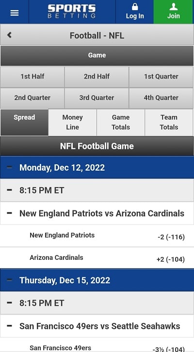 NFL 2nd Half Lines - Bet American Football Betting Odds - Xbet