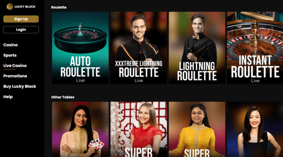 Lucky Block Casino live dealers