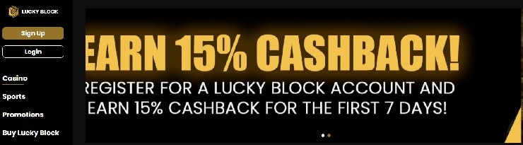 Lucky Block homepage