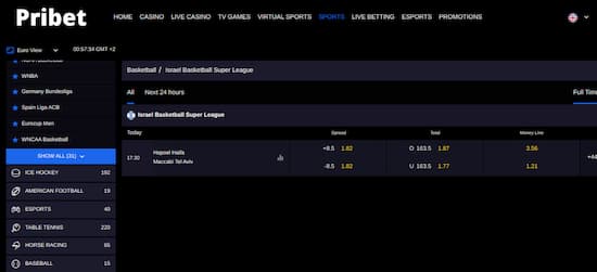 Pribet Israel sports betting