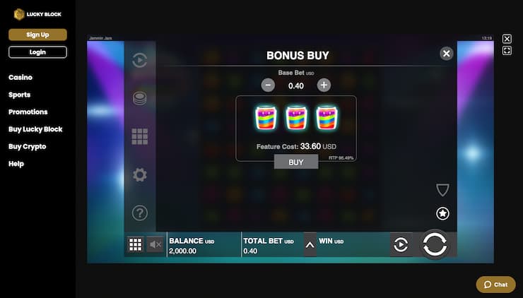 Jammin Jars Bonus Buy on Lucky Block