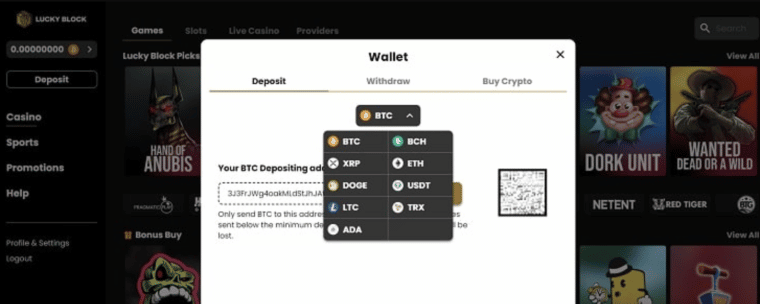 Lucky Block deposit