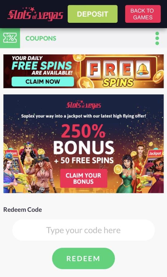 Latest Slots of Vegas No Deposit Bonus Codes April 2024