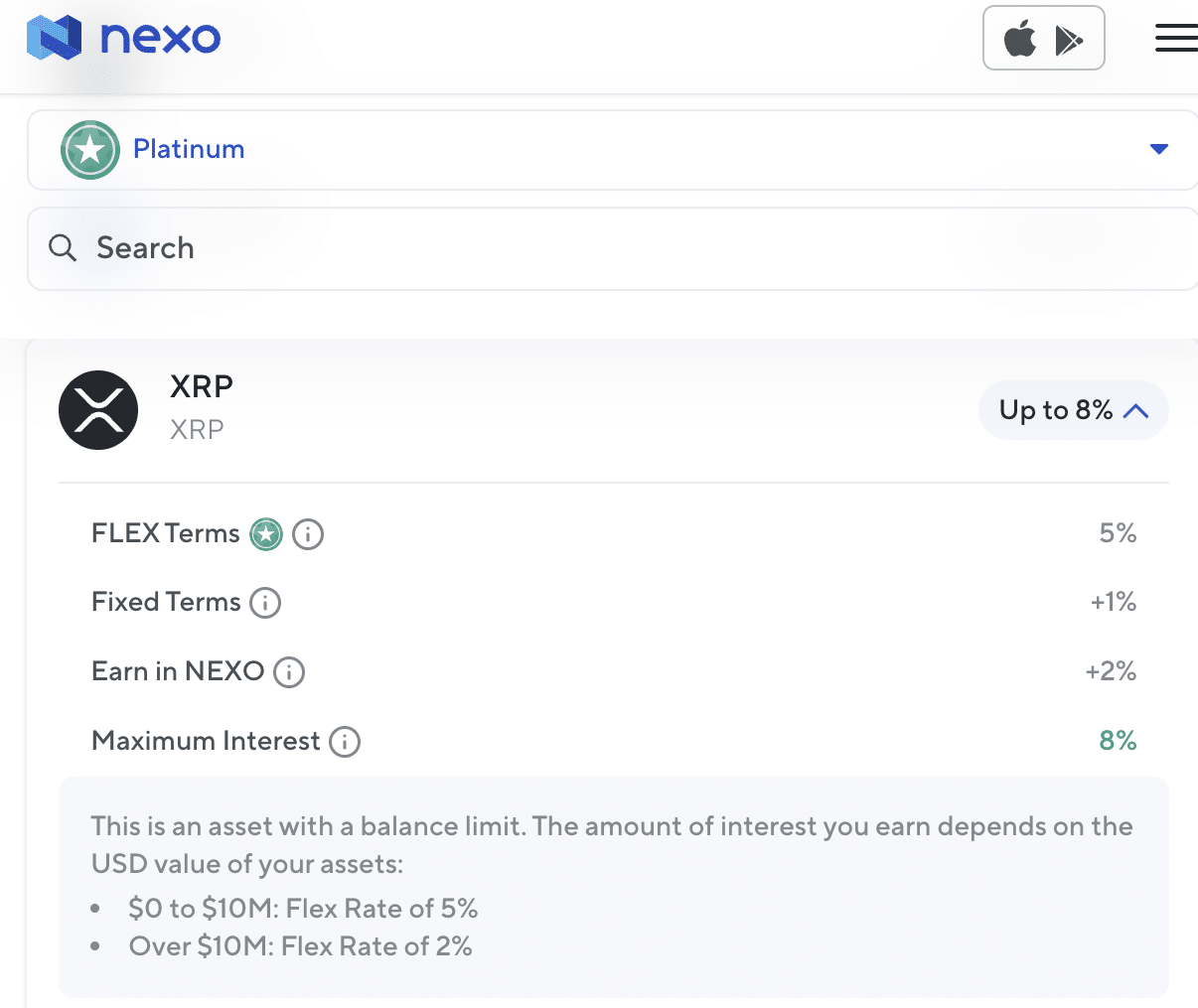 Earn Interest on XRP on Nexo