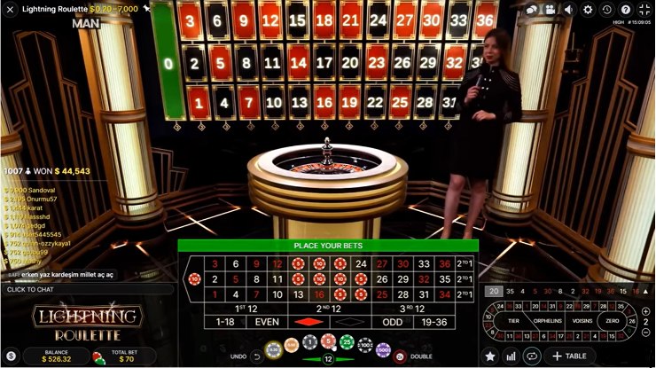 Live Roulette CA - Lightning Roulette