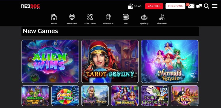 Red Dog Casino game screen