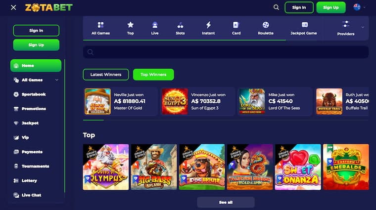 Zotabet Casino Games Online