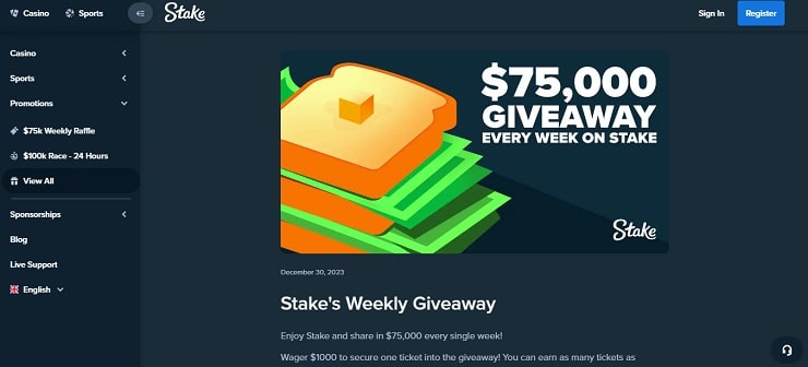 Stake Giveaway Promo