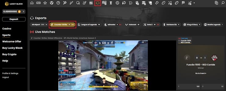 Lucky Block CS:GO Tab