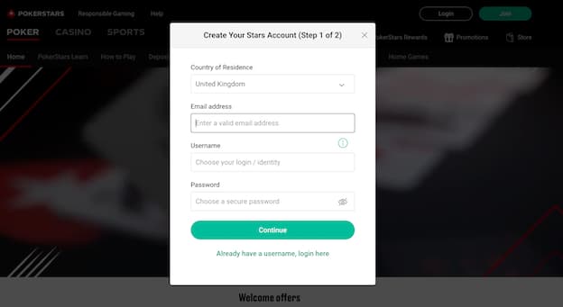 pokerstars sign up