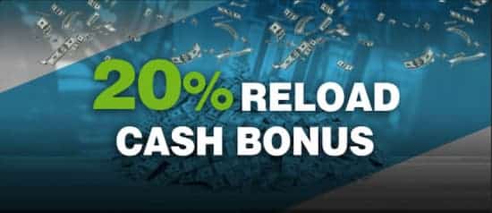 JazzSports 20% reload bonus