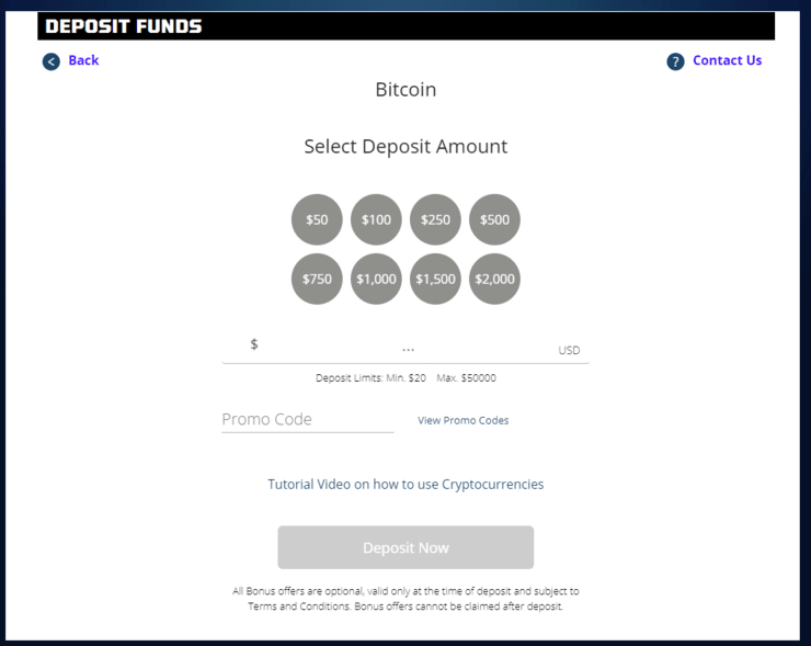 Bitcoin deposit