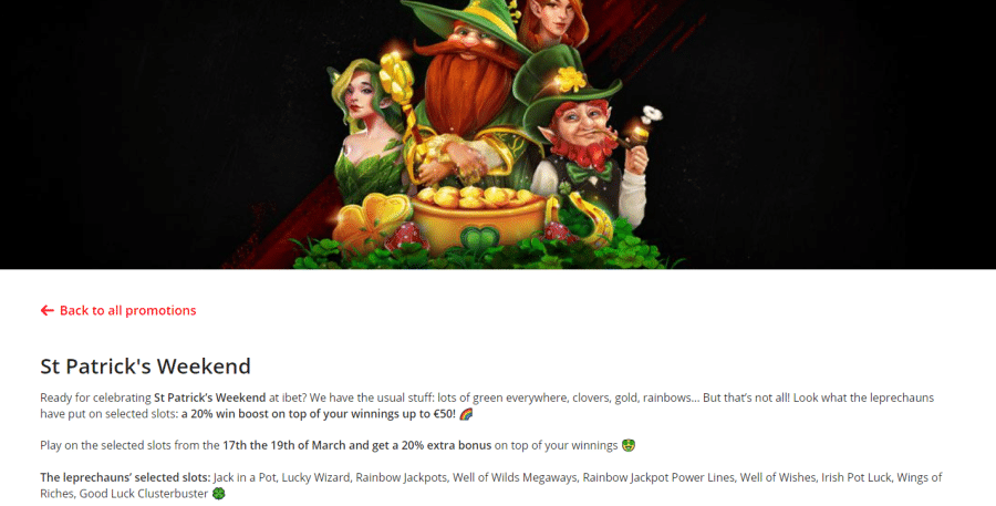 iBet Casino St Patrick's Weekend Promotion