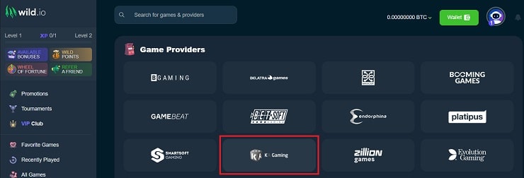 Wild.io Casino Game Providers - KA Gaming