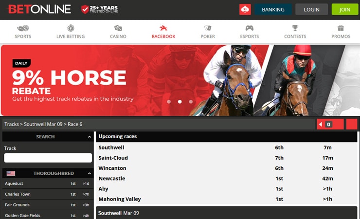 BetOnline Horse Racing Betting