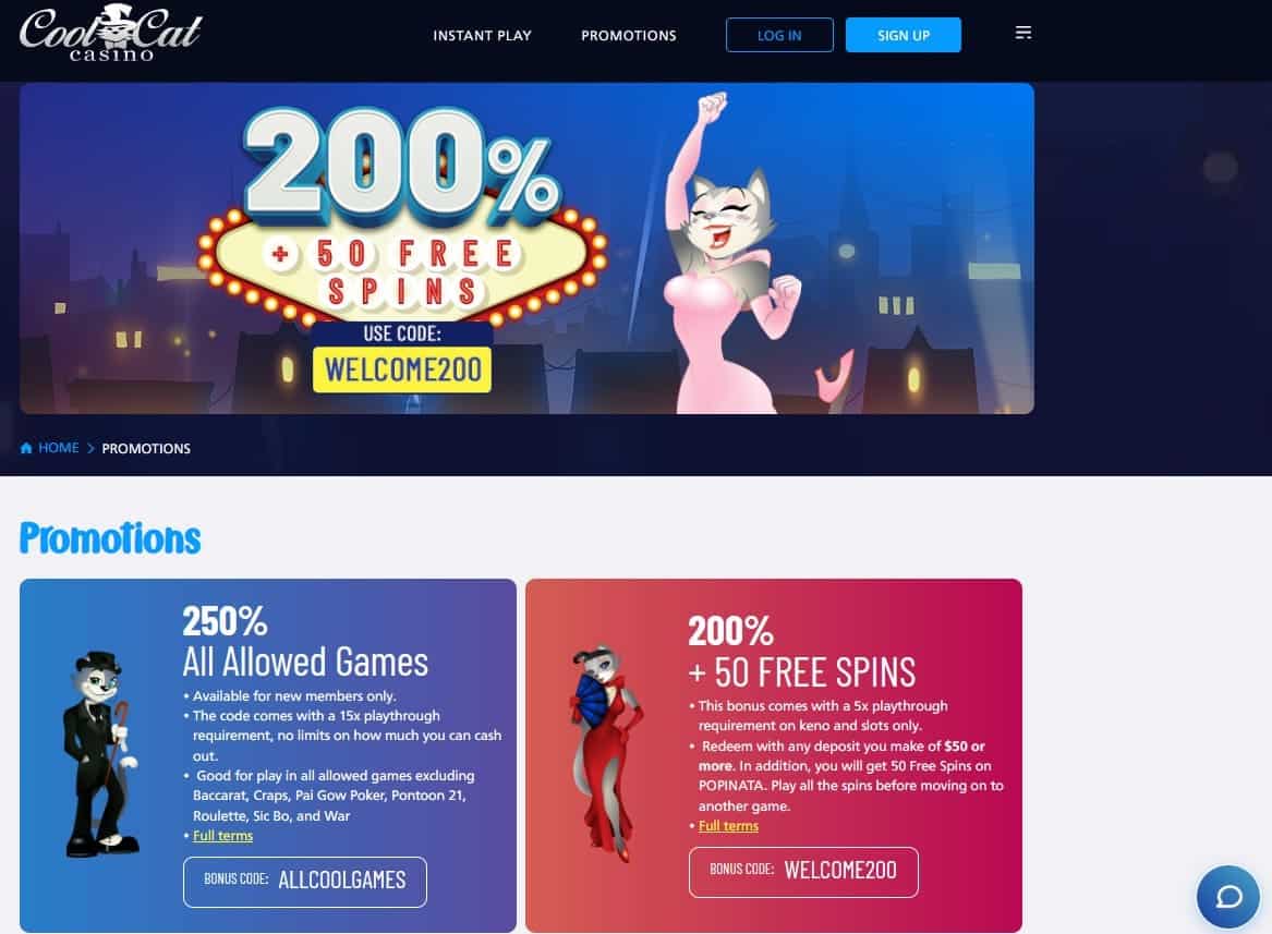 Cool Cat Casino Promo Codes 2024 Cool Cat Review
