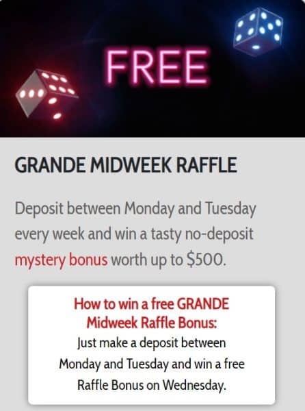 grande vegas midweek raffle