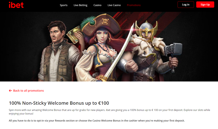 iBet Casino Welcome Bonus