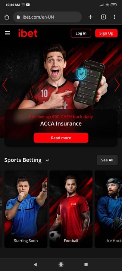 iBet mobile casino