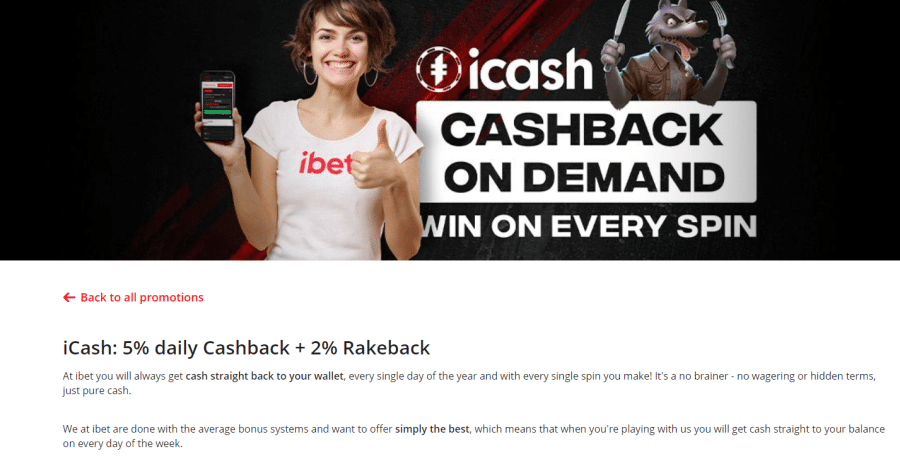 iBet Casino iCash Promotion