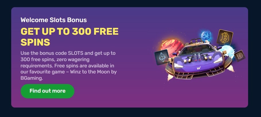 Winz welcome bonus