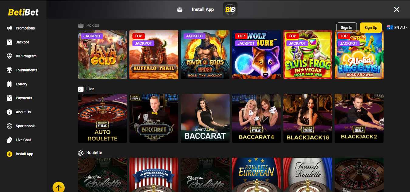 Betibet Australian casino site