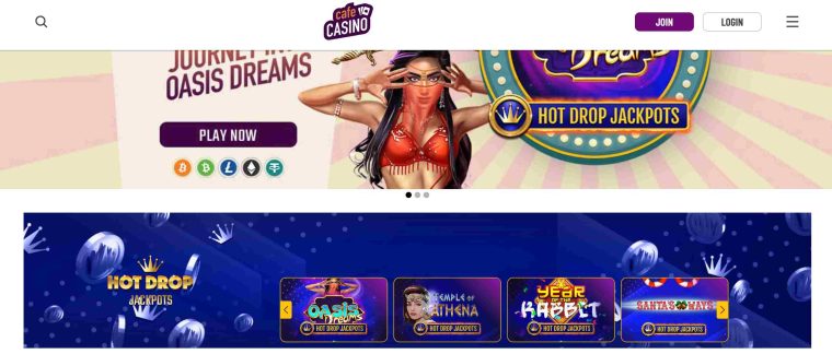 Cafe Casino homepage