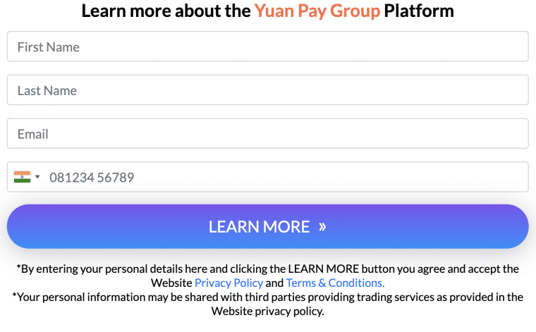 Open an account on Yuan Pay Group