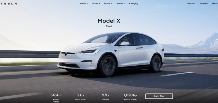 Model X Tesla Page