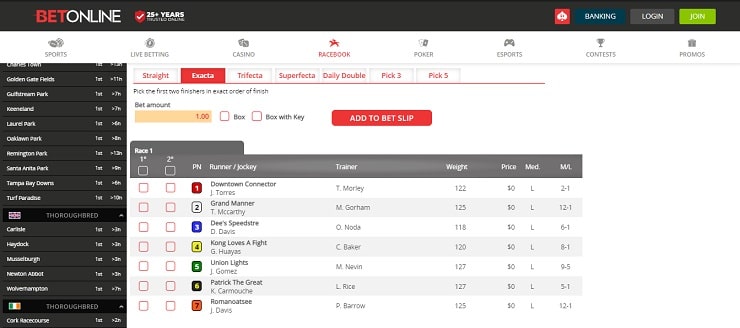 Parimutuel Bet Types