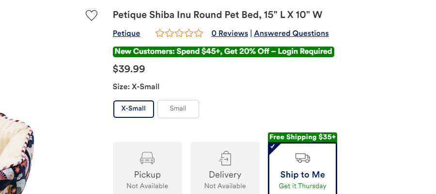 Petco offers a range of pet products, including some Shiba Inu merch