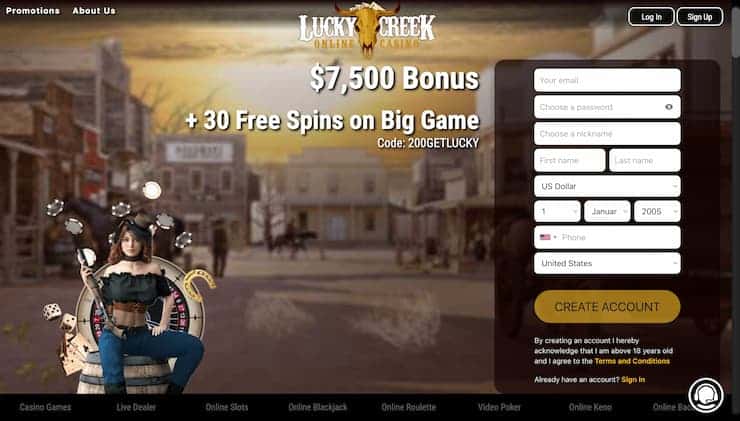 Lucky Creek Maine Online Casino