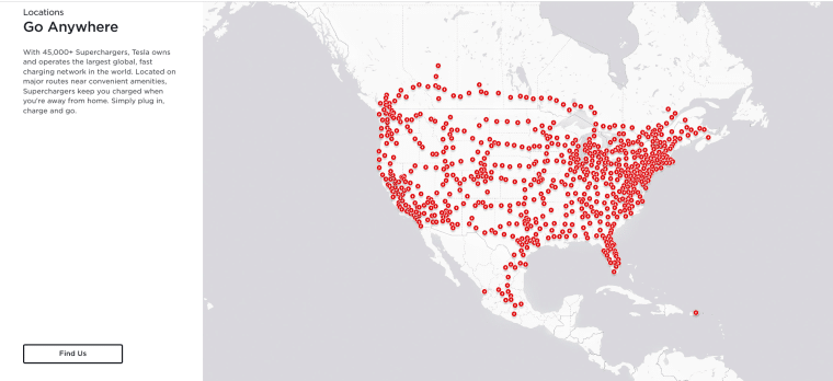 Tesla Superchergers Locations