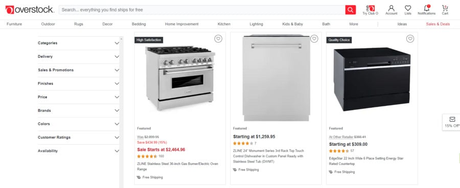 Overstock has a massive selection of small and large appliances.