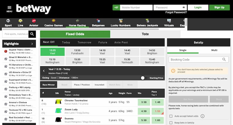 Betway Casino Racebook