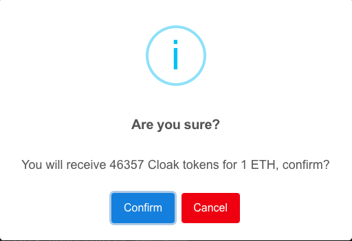 Cloak Protocol confirm transaction