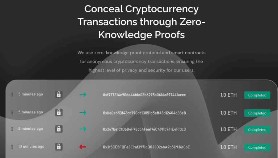 Cloak Protocol zero-knowledge