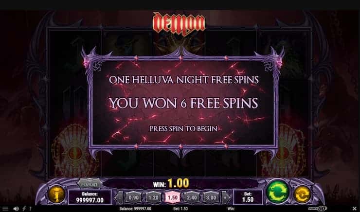 Demon slot free spins One Helluva Night