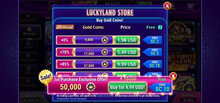 Luckyland Slots Purchase Offer 760x355 